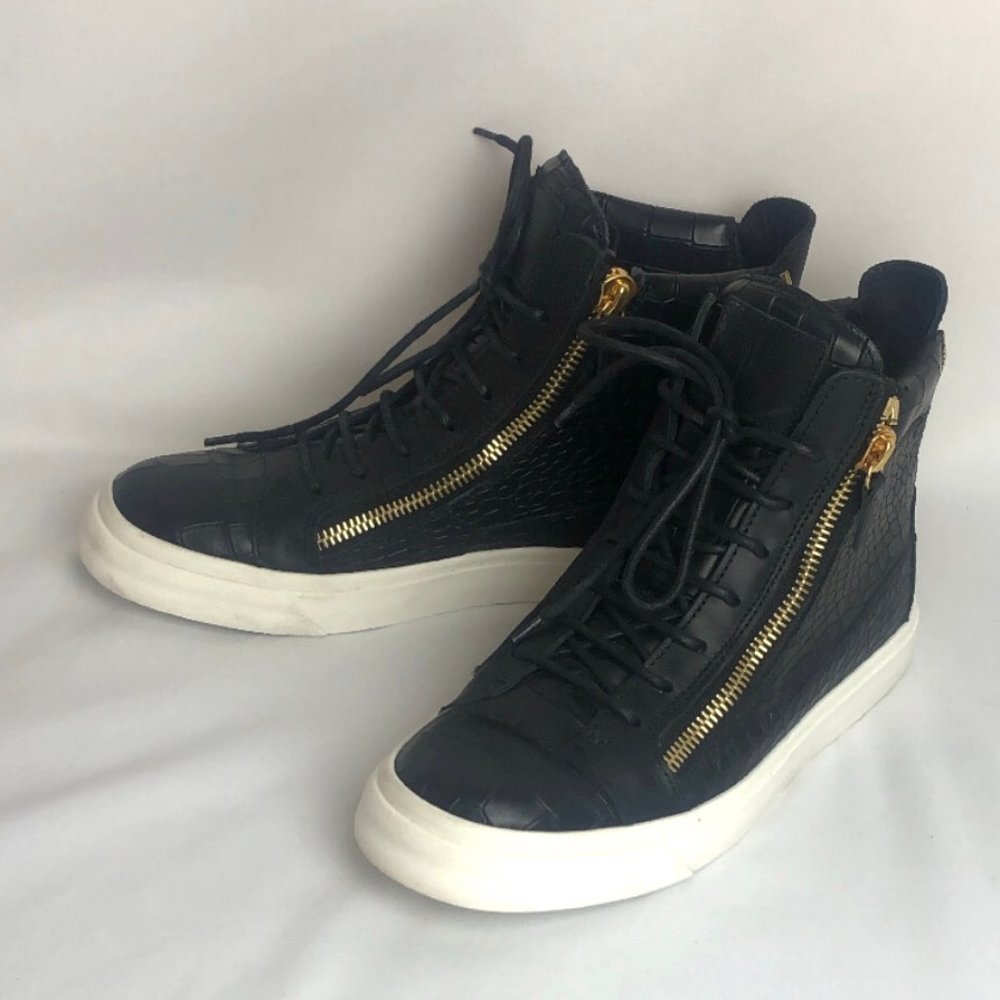 Giuseppe Zanotti Croc-Embossed Leather High-Top